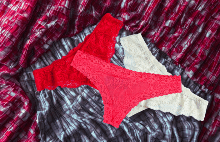 Lace undewear in boxers' drawer