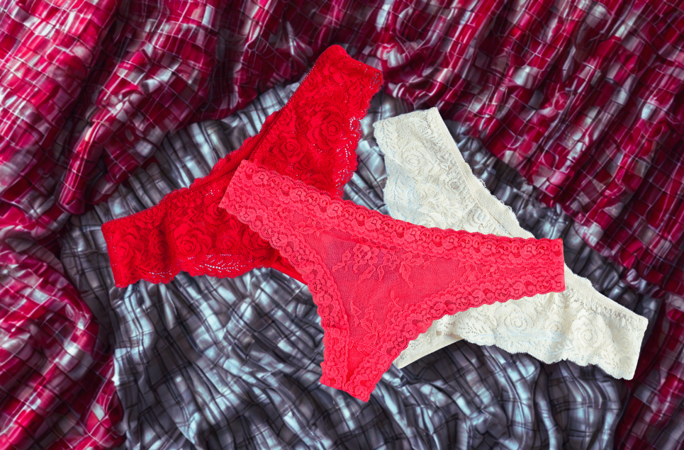 Lace undewear in boxers' drawer